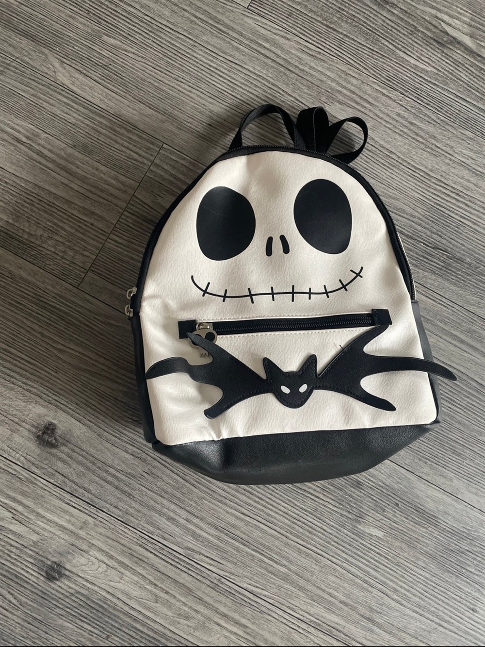 Kids Black & White Halloween Skull Backpack